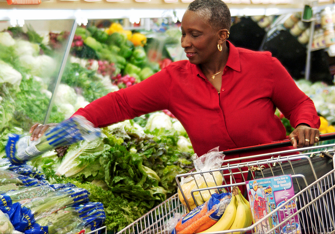 Black Woman supermarket shopping