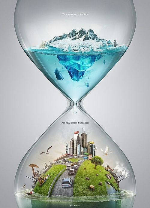 Water-filled hourglass