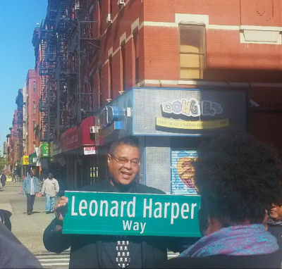 Leonard Harper street sign